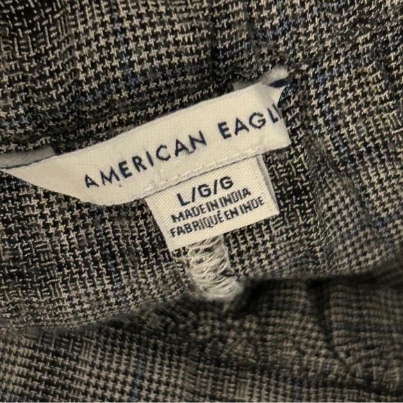 ❤️ American Eagle Outfitters Women's Gray Plaid Wide Leg Pants L - Picture 4 of 9